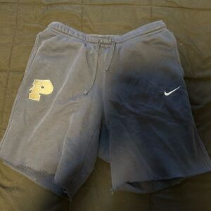 Nike Men's Dark Blue Athletic Shorts with Gold Logo